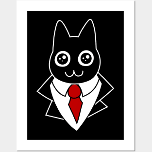 Cat in Suit Posters and Art